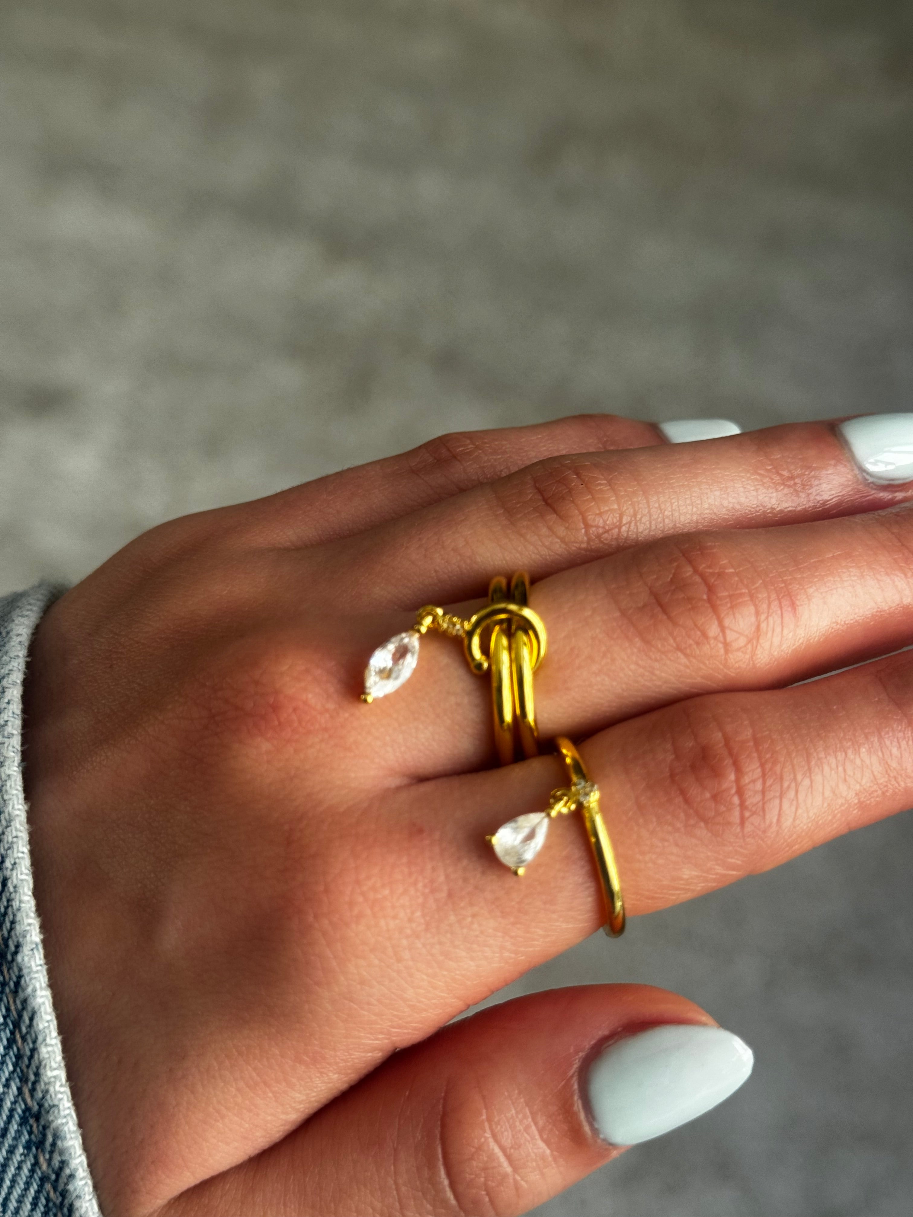 Aurelia Drop Gold Ring