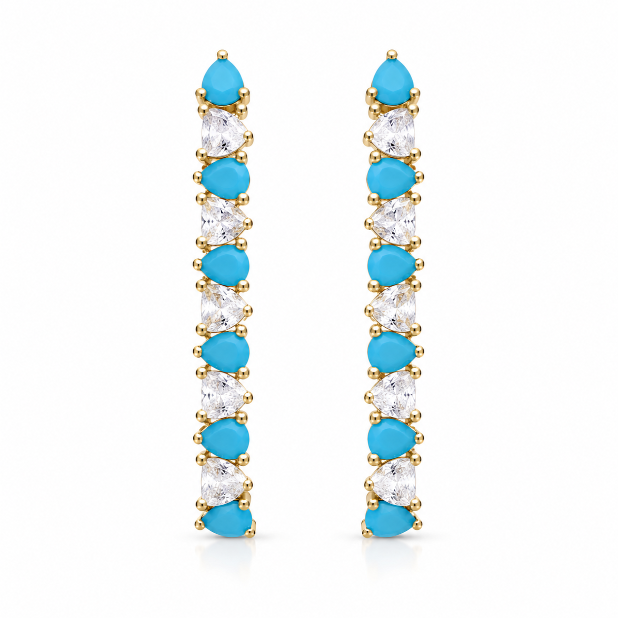 Aqua Blue Drop Earrings - aqua blue/ wave II earring