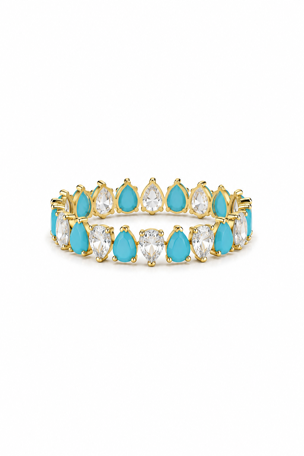 Aqua Blue Ring - aqua blue/ wave II earring