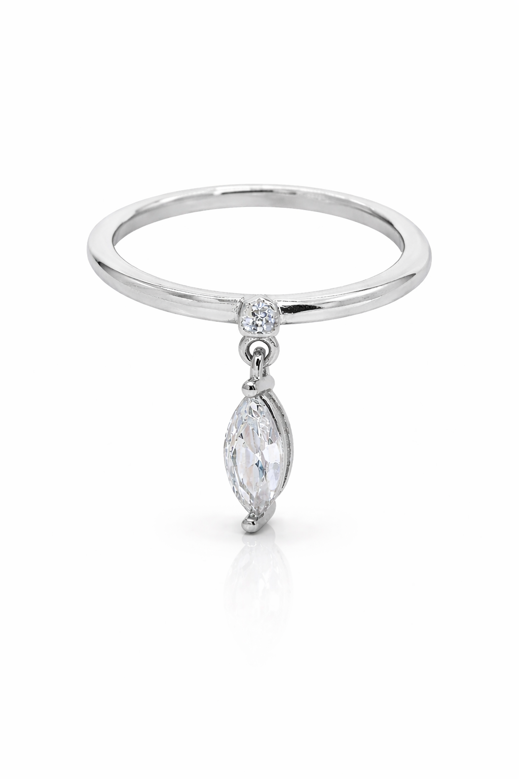 Elara Drop Silver Ring